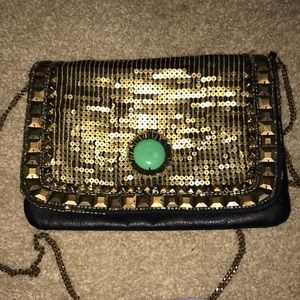 Black with gold handbag